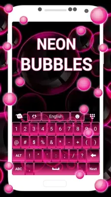 Neon Bubbles Keyboard android App screenshot 1