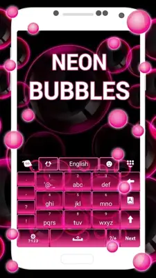 Neon Bubbles Keyboard android App screenshot 2