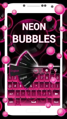 Neon Bubbles Keyboard android App screenshot 3